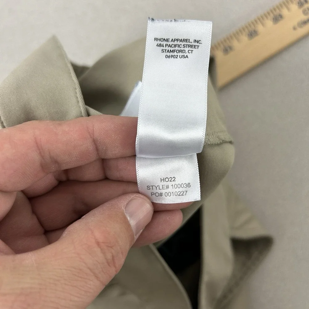Rhone Commuter Pants 31x29 Beige Slim Fit Golf Stretch Performance Casual‎ *Flaw